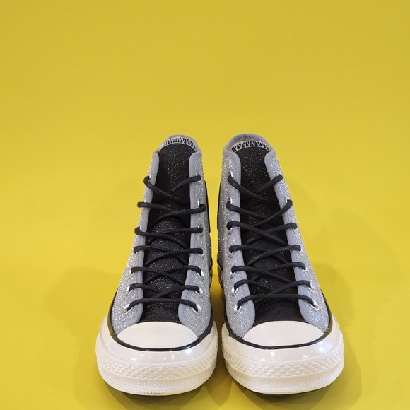 Converse Chuck 70 Hi Authentic Glam Silver Glitter Women's Sneakers 572038C NWT - Picture 6 of 6